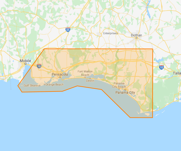 Florida Panhandle Service Area Map
