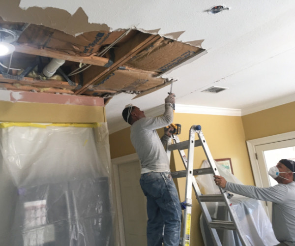 Water Damage In Attic Restoration Of Ceiling In Navarre Florida